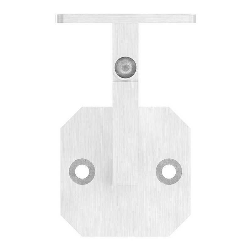 Handrail bracket, square, with straight handrail connection plate (round plate and bracket welded),