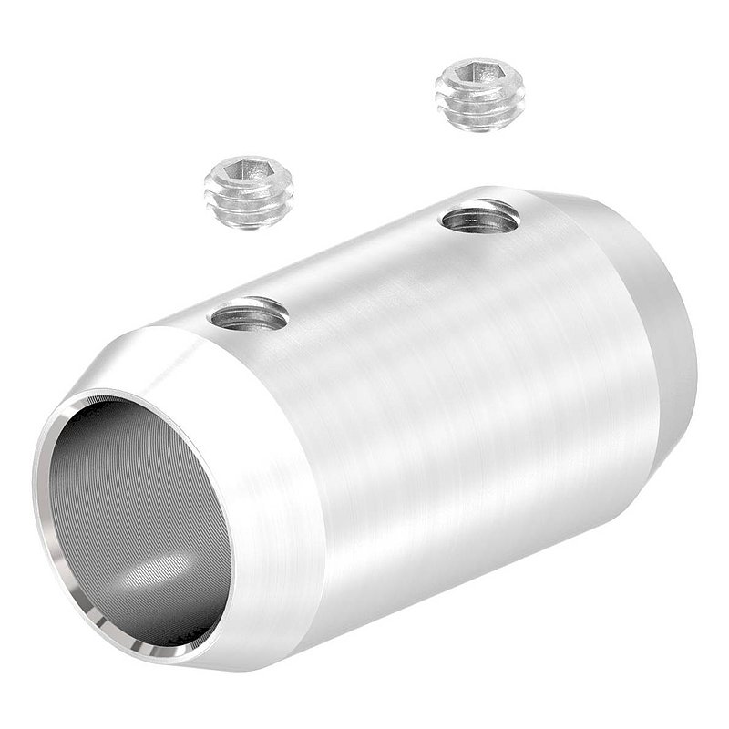 Stabverbinder für 14mm Rund, L: 36mm, Ø 20mm, V2A