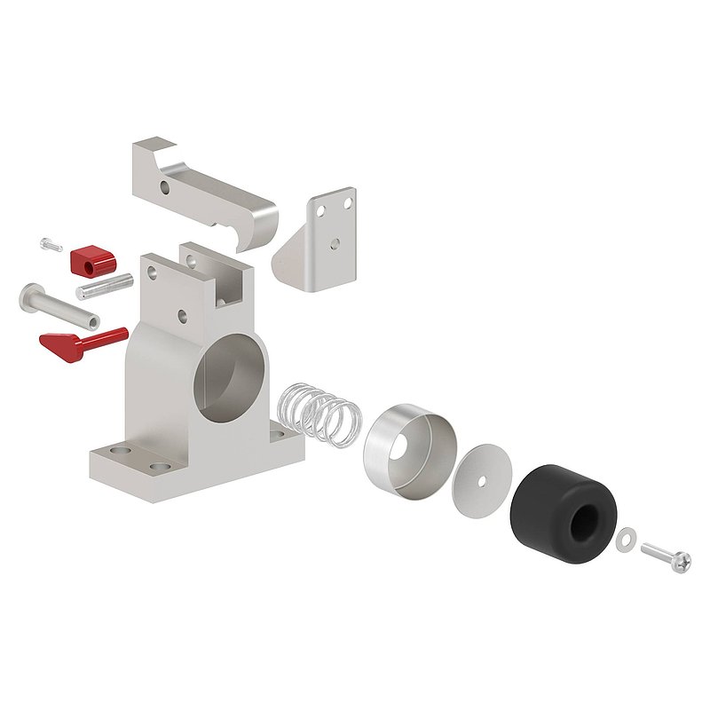 Door retainer and closer, aluminium