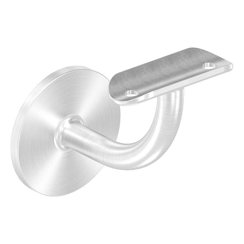 Handrail bracket with handrail connection plate 33.7mm, (round plate and bracket welded), AISI304