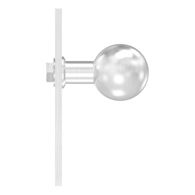 Türknopf, Ø 50mm, mit Langschild, V2A