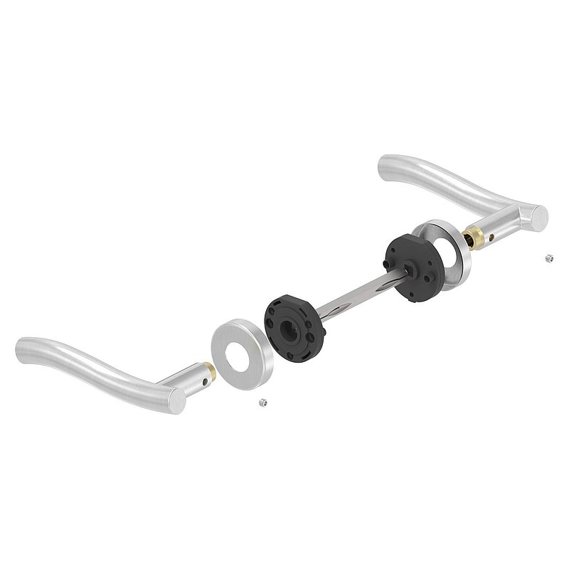 Pair of lever handles, rotatable, AISI304