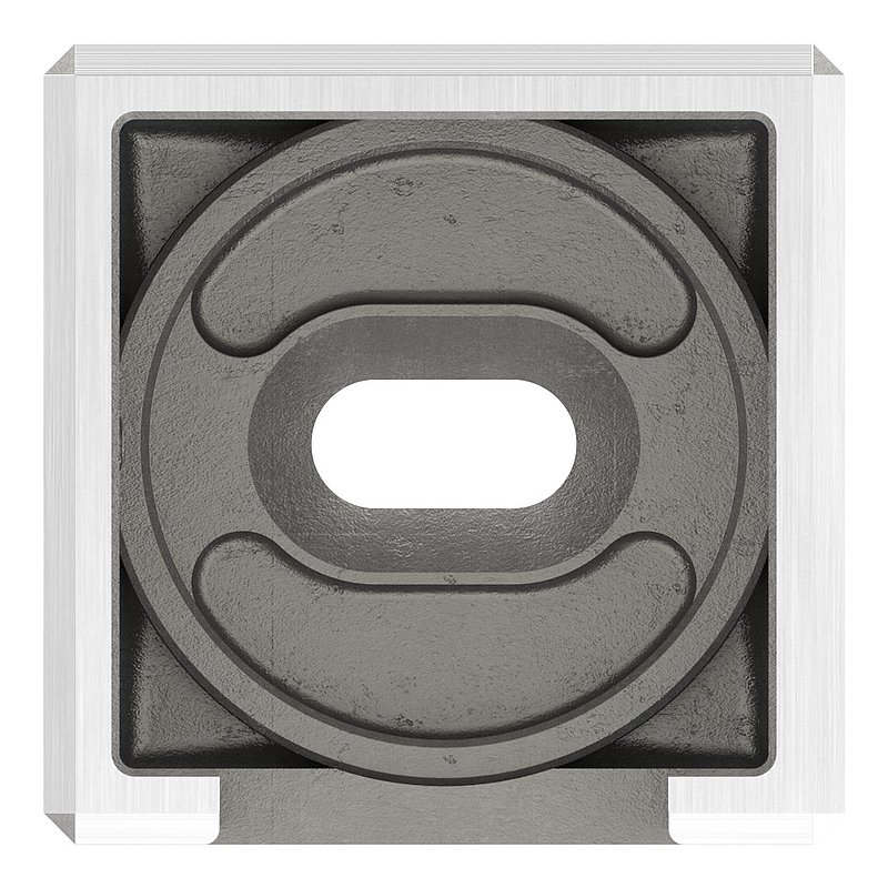 Wandbefestigung für Quadratnutrohr 40x40mm, links, V4A