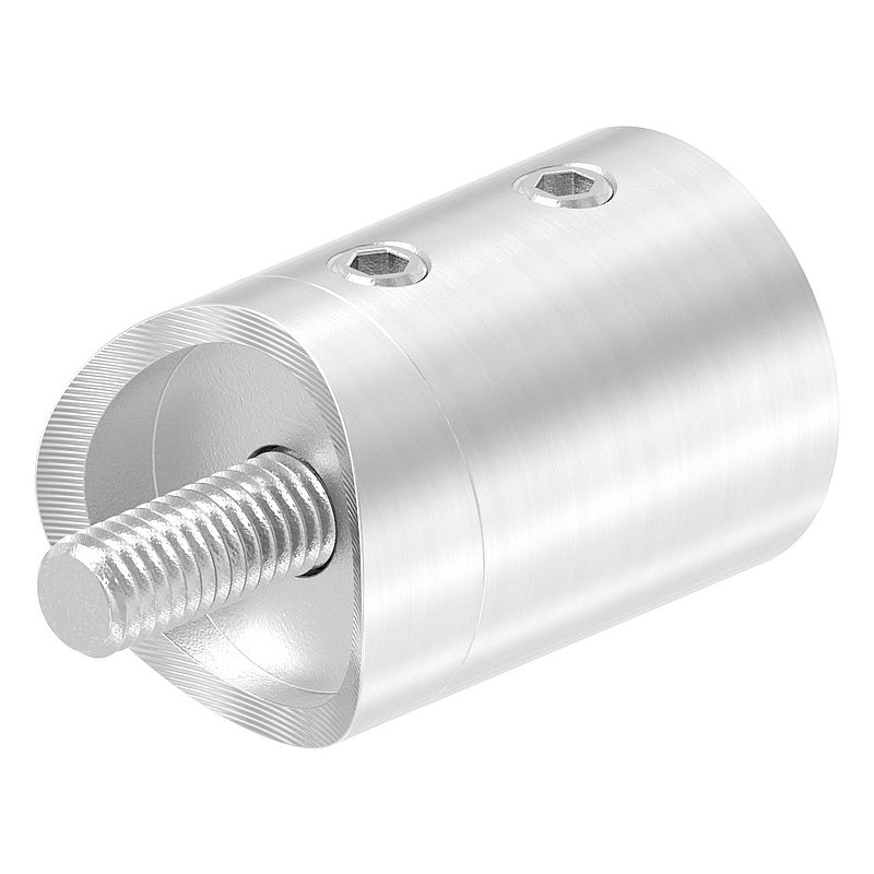 Querstabhalter für 33,7mm Rohr, Sackloch links 10,2mm, V2A