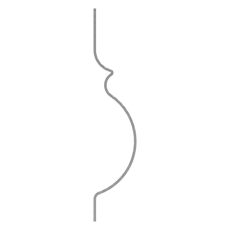 Barre galbée 12x12mm, martelée, H : 1000mm