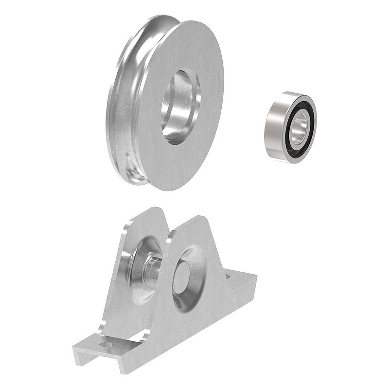 Schiebetorrolle mit Rundrille