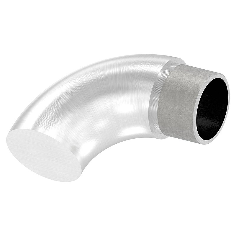 Endbogen 90° flach, für Rohr 33,7x2,0mm, V2A