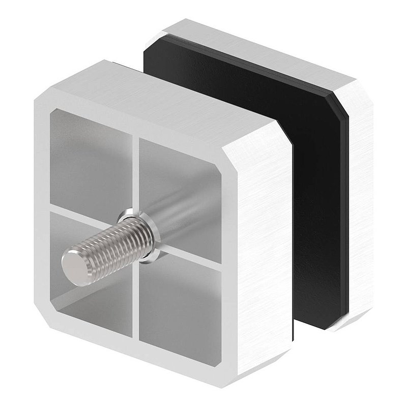 Glass point holder 63x63mm, flat, AISI304
