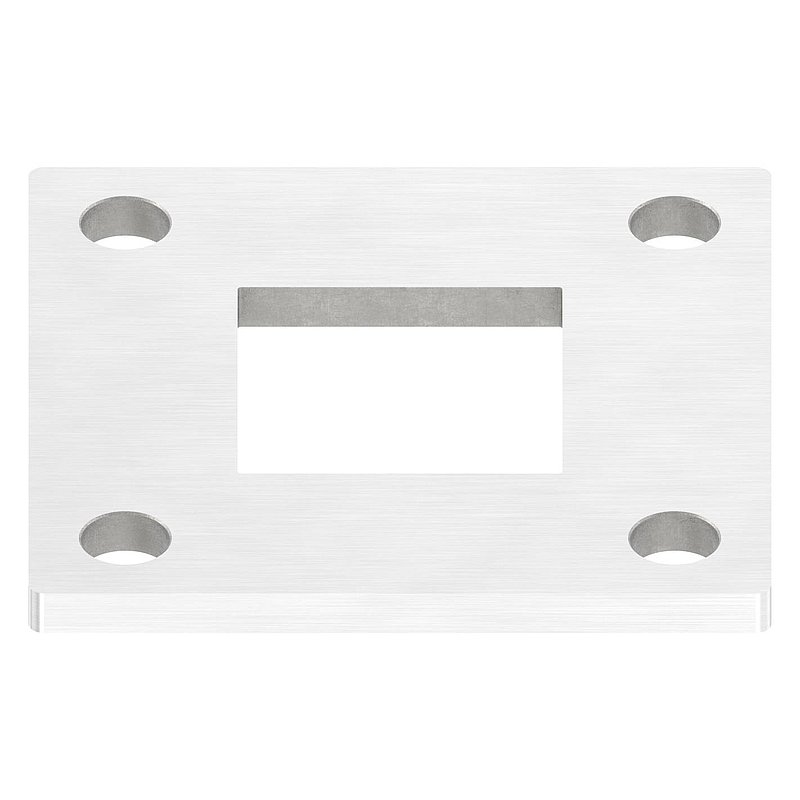 Ankerplatte, 92x92x6mm, mit Längsschliff, V2A