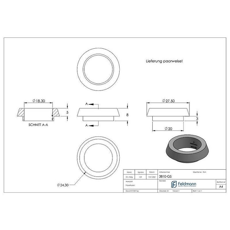 1 pair of plastic rings