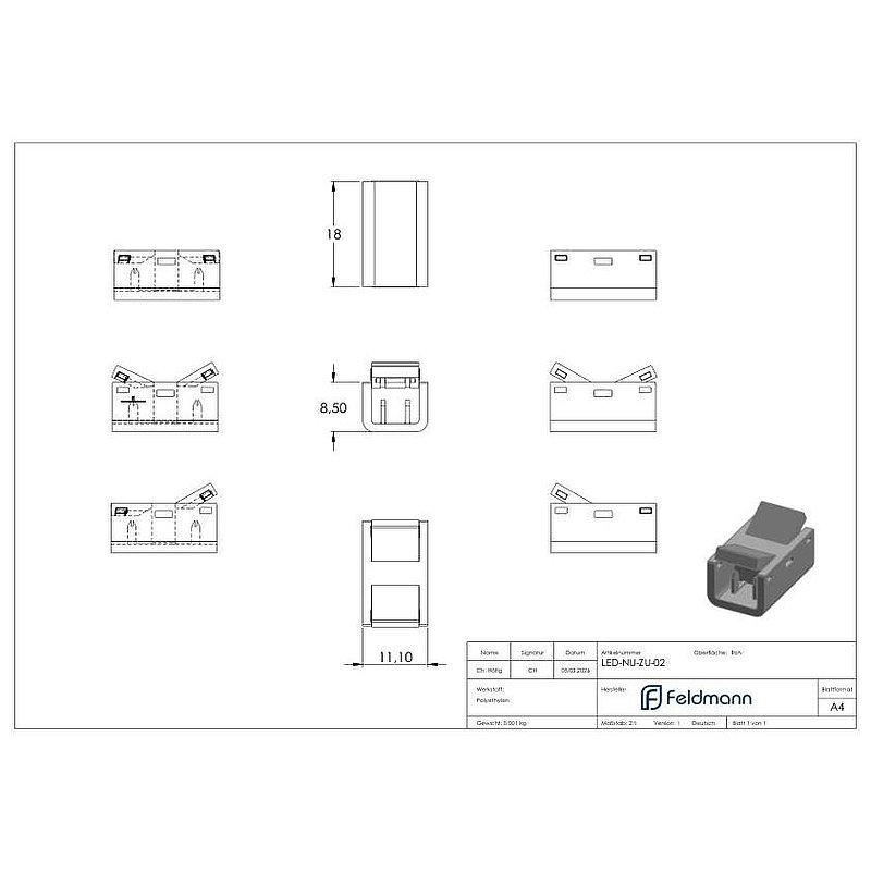 LED-Band Steckverbinder, für IP00 LED-Band