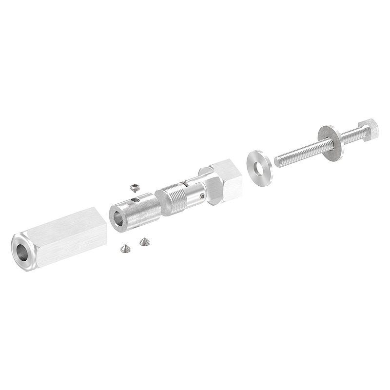 Embout fileté à monter soi-même avec articulation, pour câble 6mm, V2A