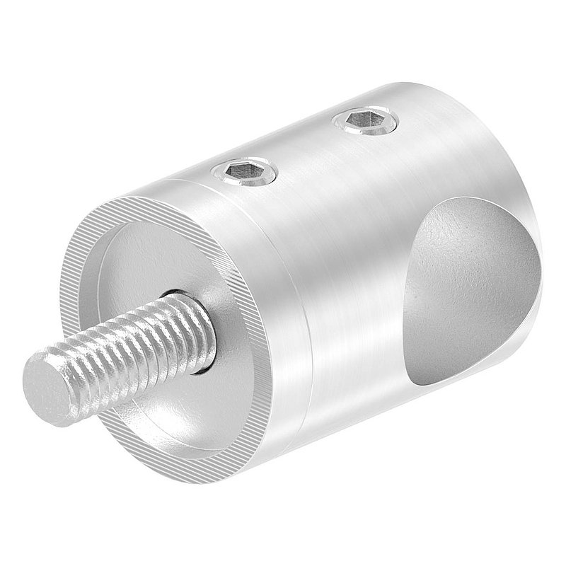 Cross bar holder for straight connection, 14.2 mm hole, AISI304