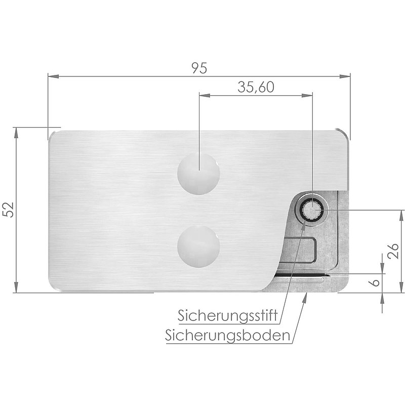 Sichtschutz Mittelglasklemme Mod. 26, V2A