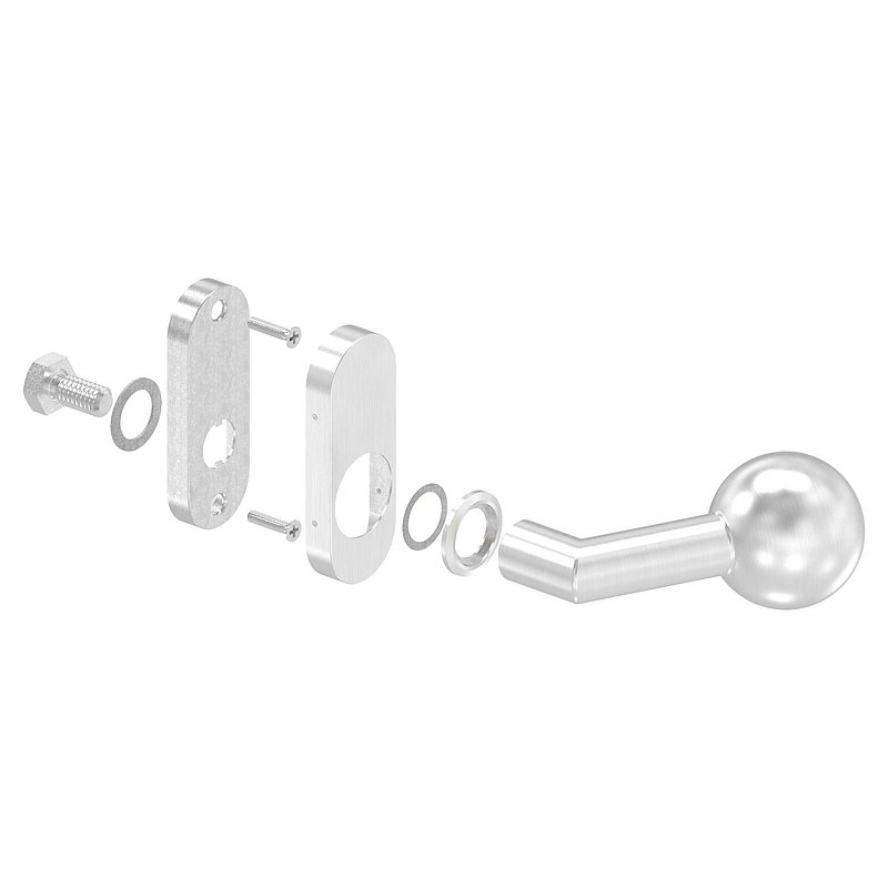 Bouton de porte, Ø 50mm, fixe, V2A