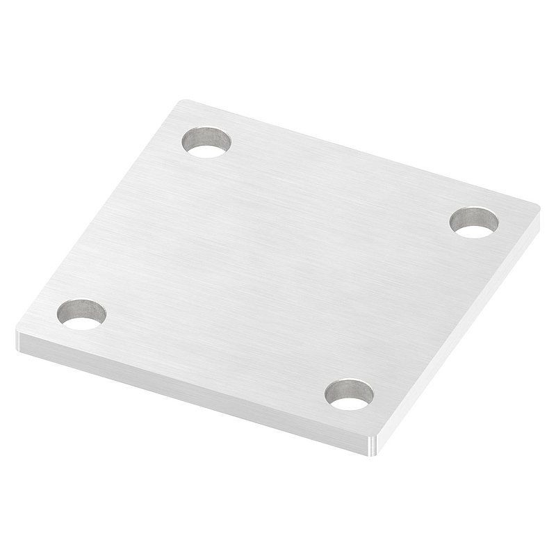 Ankerplatte, 92x92x6mm, mit Längsschliff, V2A