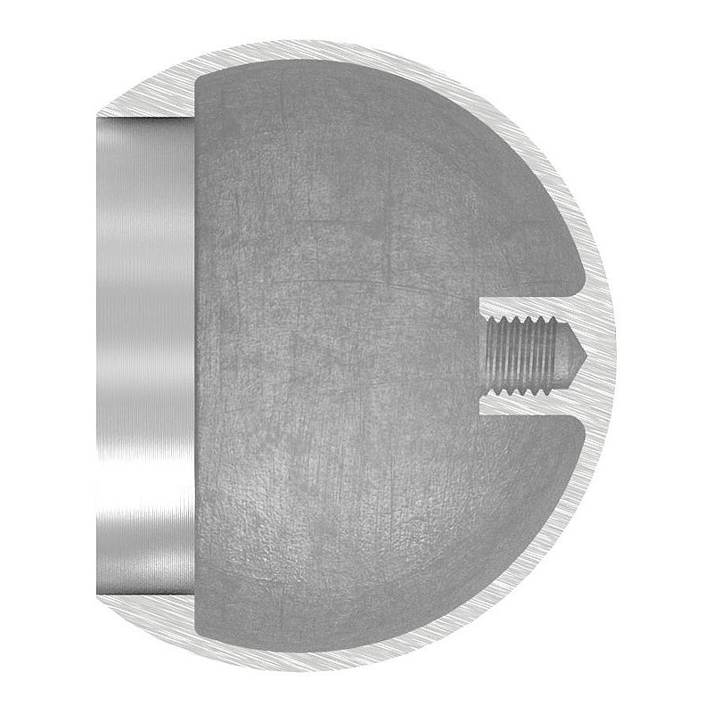 Pipe end ball hollow for 48.3 mm tube, with M8