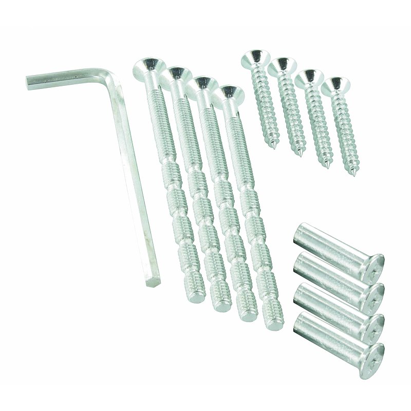 Fastening set for stainless steel lever handle, AISI304