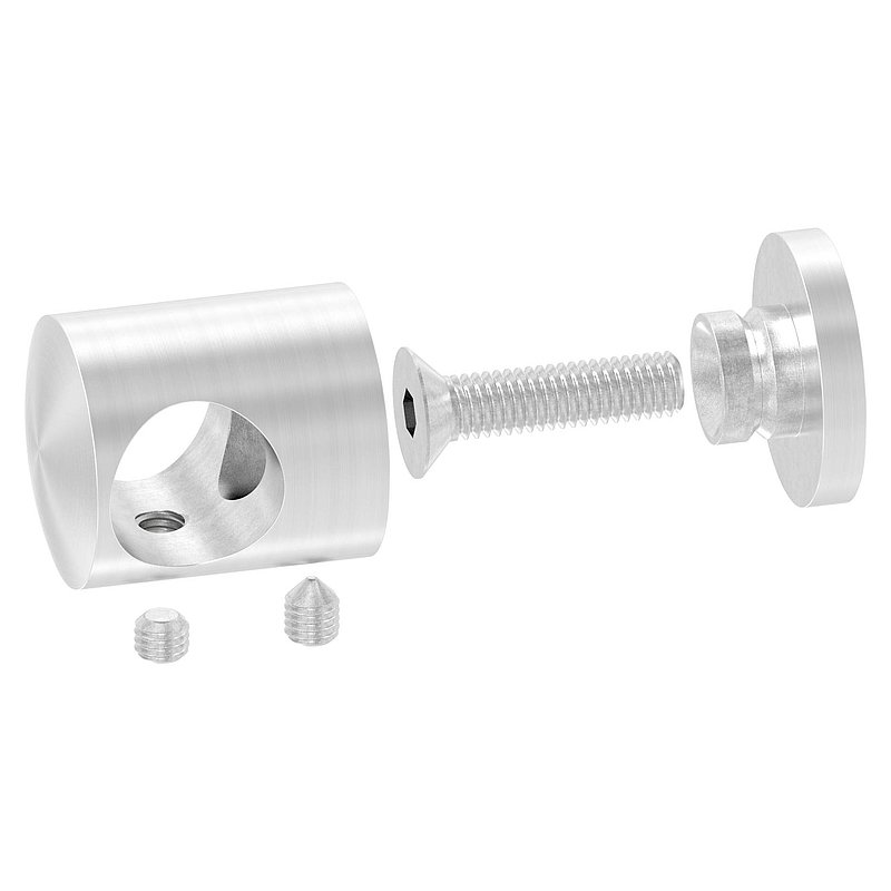 Crossbar holder connection: flat, with borehole 16,3mm, AISI316