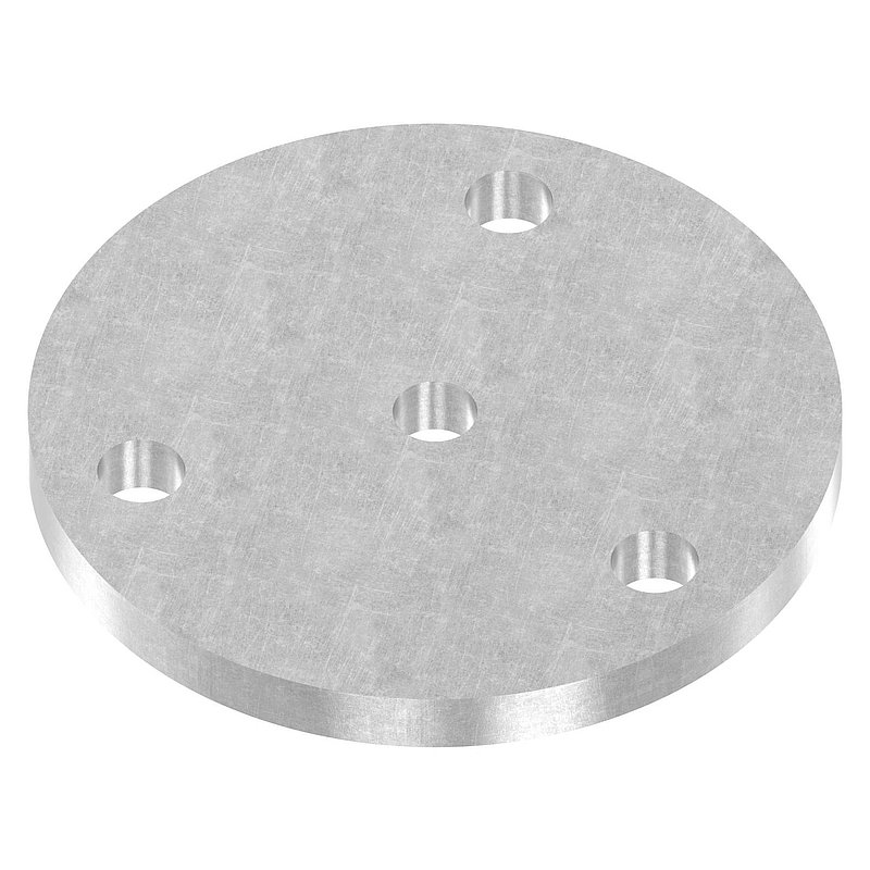 Ankerplatte Ø 120 x 10mm, mit 3 Bohrungen Ø 13mm und Mittelbohrung Ø 12,5mm, Stahl roh