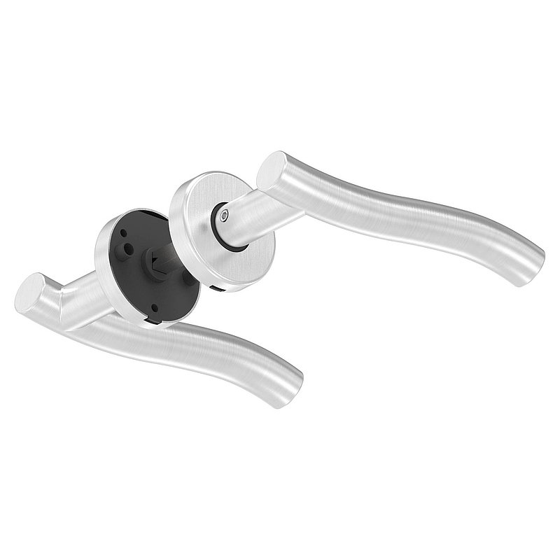 Pair of lever handles, rotatable, AISI304