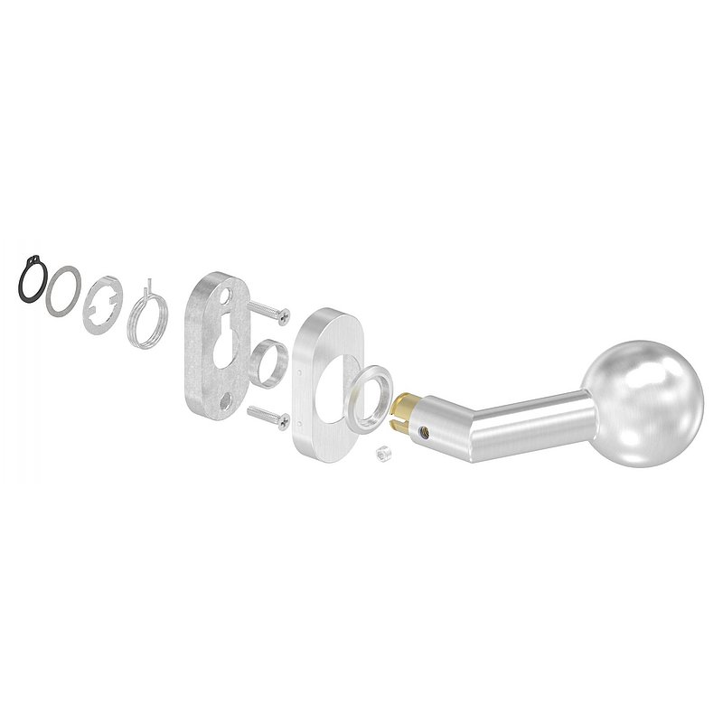 Drückerknopf, Ø 50mm, drehbar, V2A