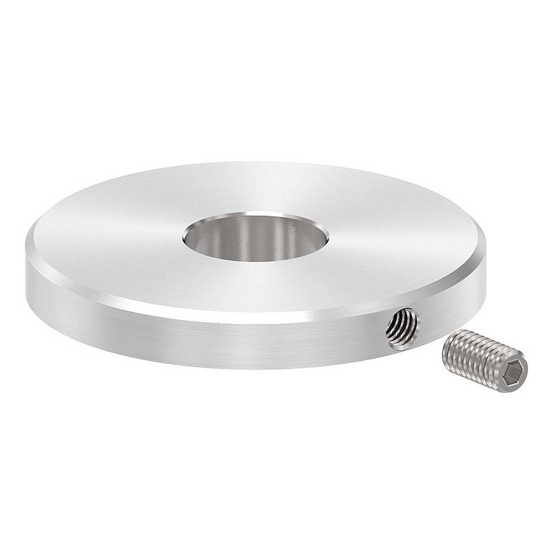 Abdeckscheibe 40x5mm, mit Rundschliff und Fase, Bohrung 12,3mm, V2A