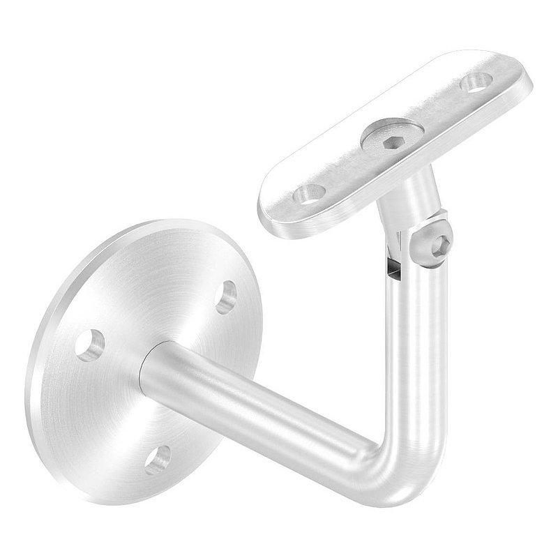 Handrail bracket with joint, handrail connection plate tube 42.4 mm (round plate and bracket screwed