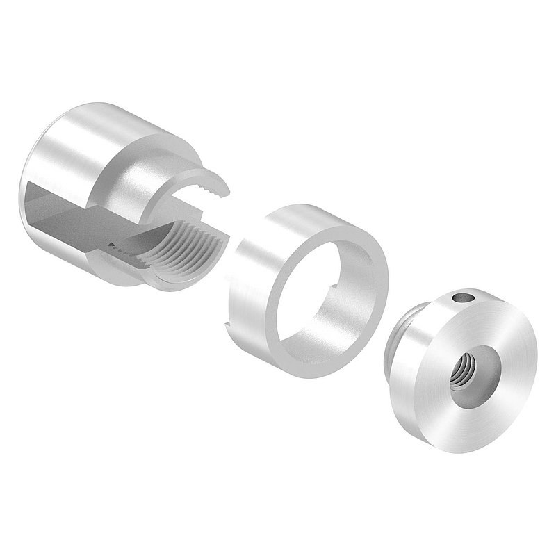 Brenk, support de base pour barreaux plats 20x8mm, ALU
