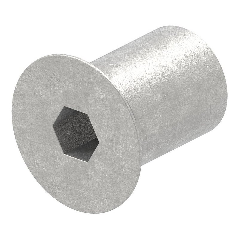 Écrou à douille à tête fraisée et 6 pans creux, M8x16, V2A