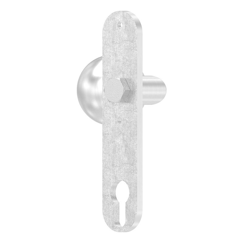 Türknopf, Ø 50mm, mit Langschild, V2A