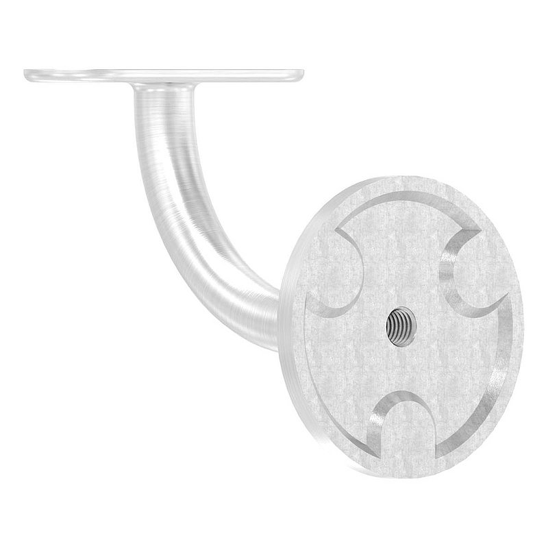 Handlaufhalter mit Handlaufanschlussplatte flach, (Ronde und Bügel verschweißt),V2A