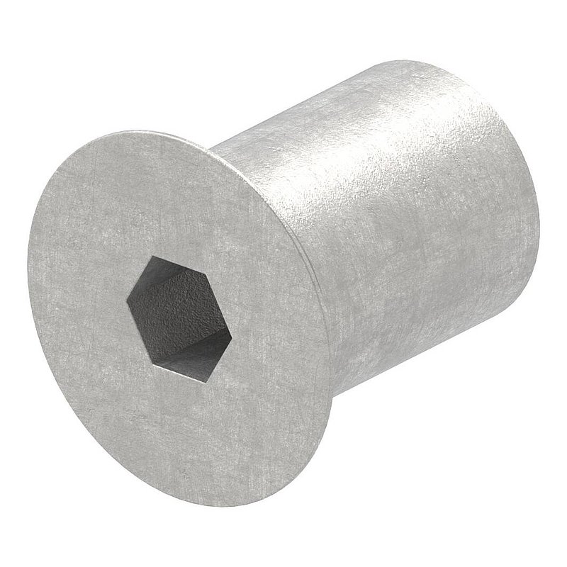 Hülsenmutter mit Senkkopf und ISK, M10x20, V2A