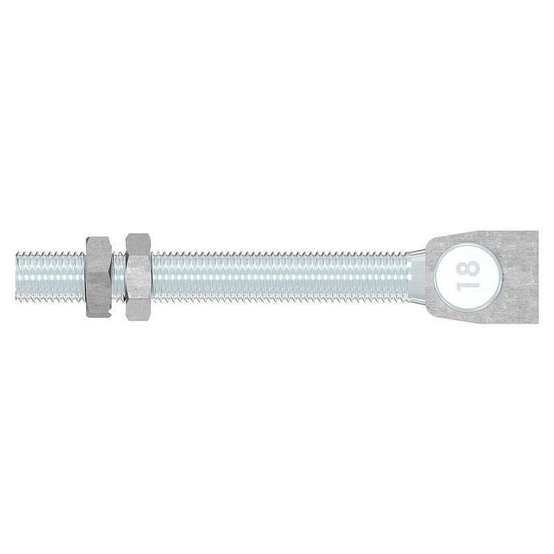Gond à visser M18 réglable, filetage long, acier électrozingué