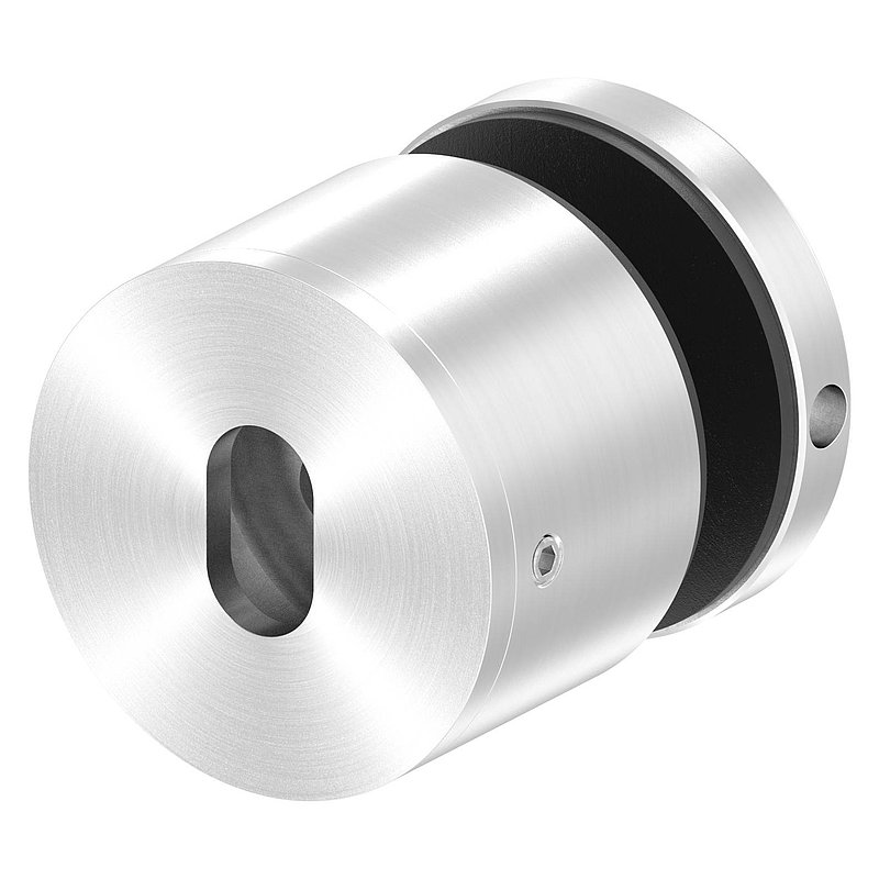Glaspunkthalter 52mm, flach, verstellbar, V2A