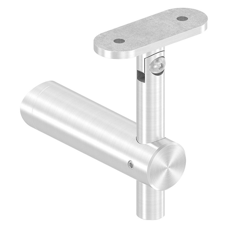 Handlaufhalter mit Gelenk, Handlaufanschlussplatte flach, V2A