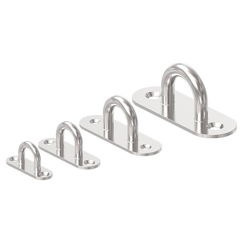 Oeillet de fixation avec plaque ovale V4A