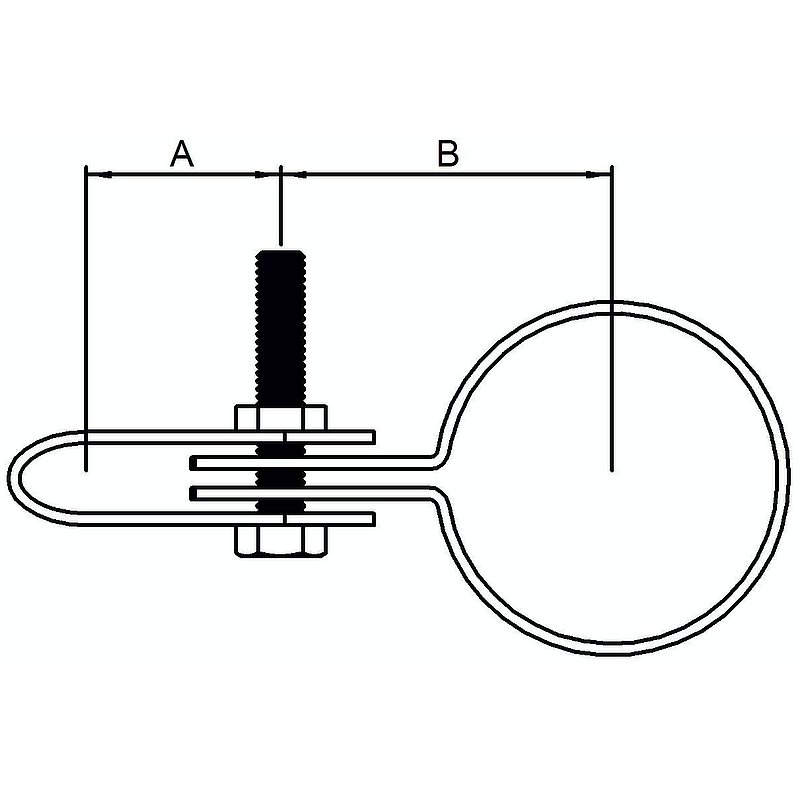 Halter einseitig, für Rohr Ø 60,3mm