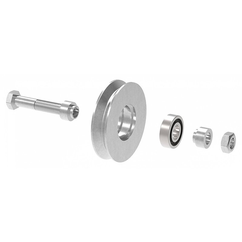 Schiebetorrolle Ø 80mm mit V-Rille, verzinkt, Tragkraft 200kg
