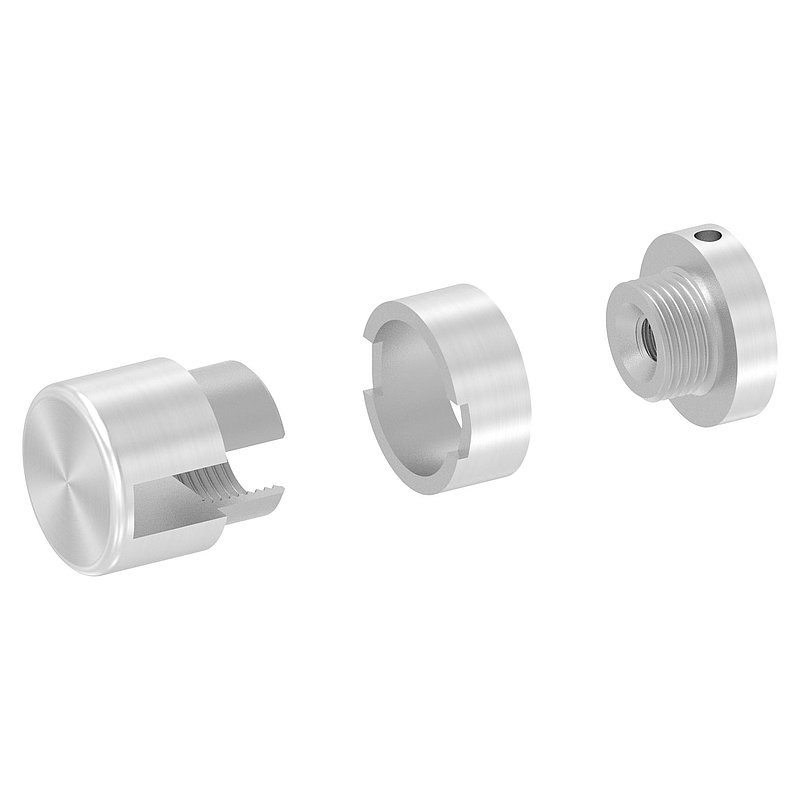 Brenk base holder for flat bars 20x8mm, AISI304