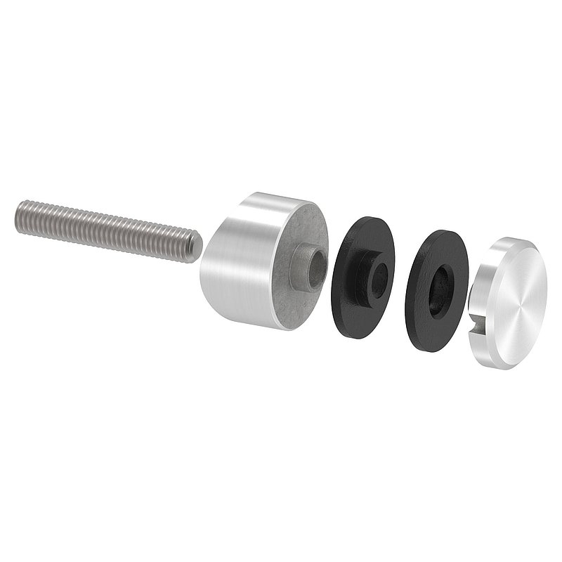 Glaspunkthalter 30mm, Anschluss: 48,3mm, V2A