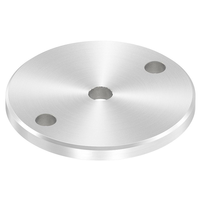 Anchor plate Ø 100x8mm, with bevelled edge and chamfer, AISI304