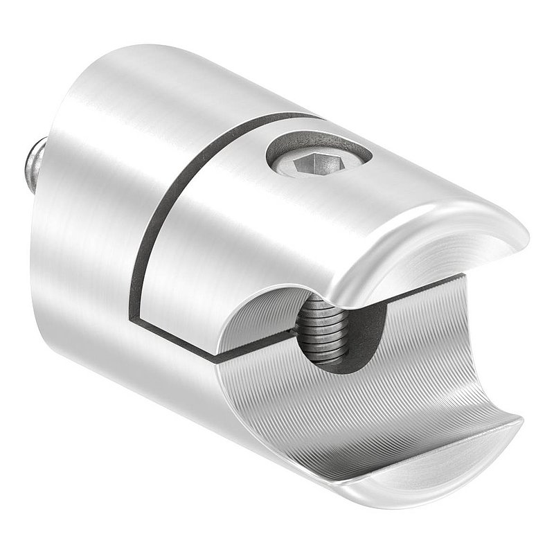 Halter für rundes Klemmprofil 18mm Anschluss: 42,4mm, V2A