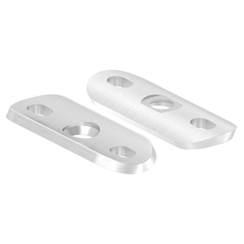 Handlaufanschlussplatte, 42,4mm mit Langlöchern, V2A