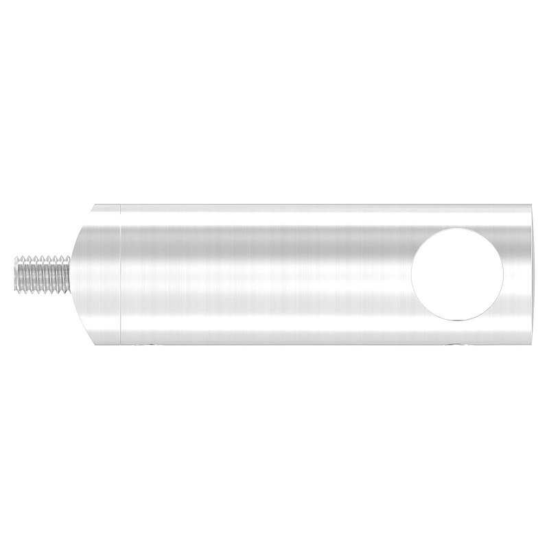Querstabhalter verlängert, mit Durchgangsbohrung für 33,7mm Rohr, 14,2mm Bohrung, V2A