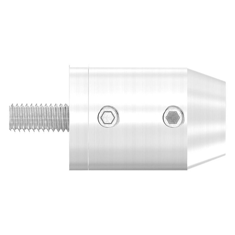 Querstabhalter (zum Stoßen vorne) gerader Anschluss, Bohrung vorne 12,2mm, V2A