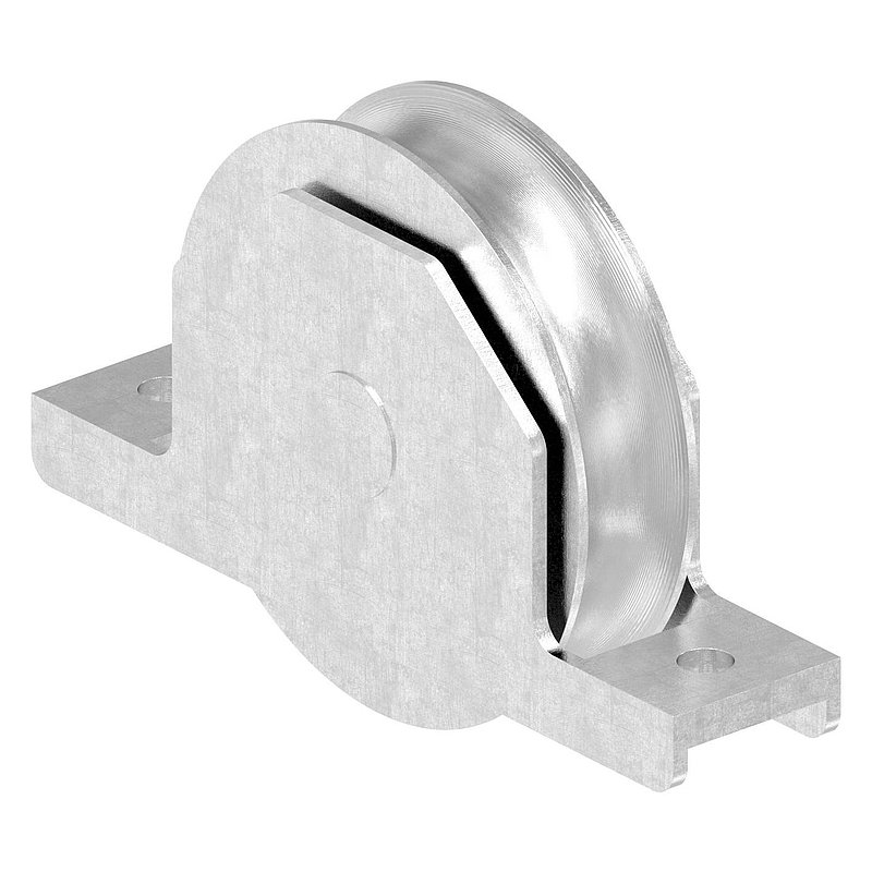 Schiebetorrolle, Rundrille, Ø 98mm, V2A