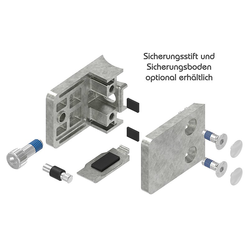 Glasklemme Mod. 36, Anschluss: 42,4mm, in Zink roh