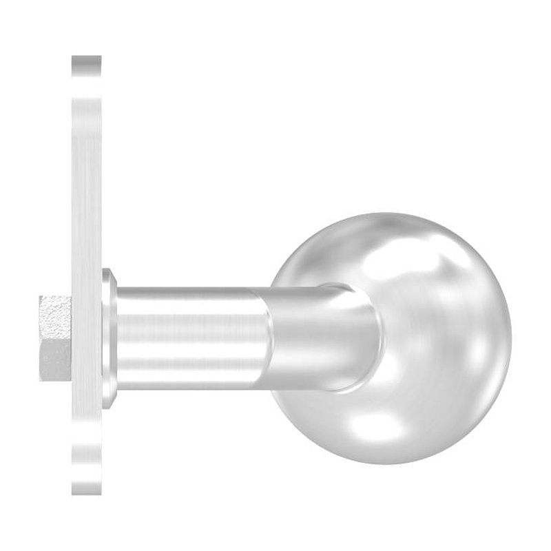 Türknopf, Ø 50mm, mit Kurzschild, V2A