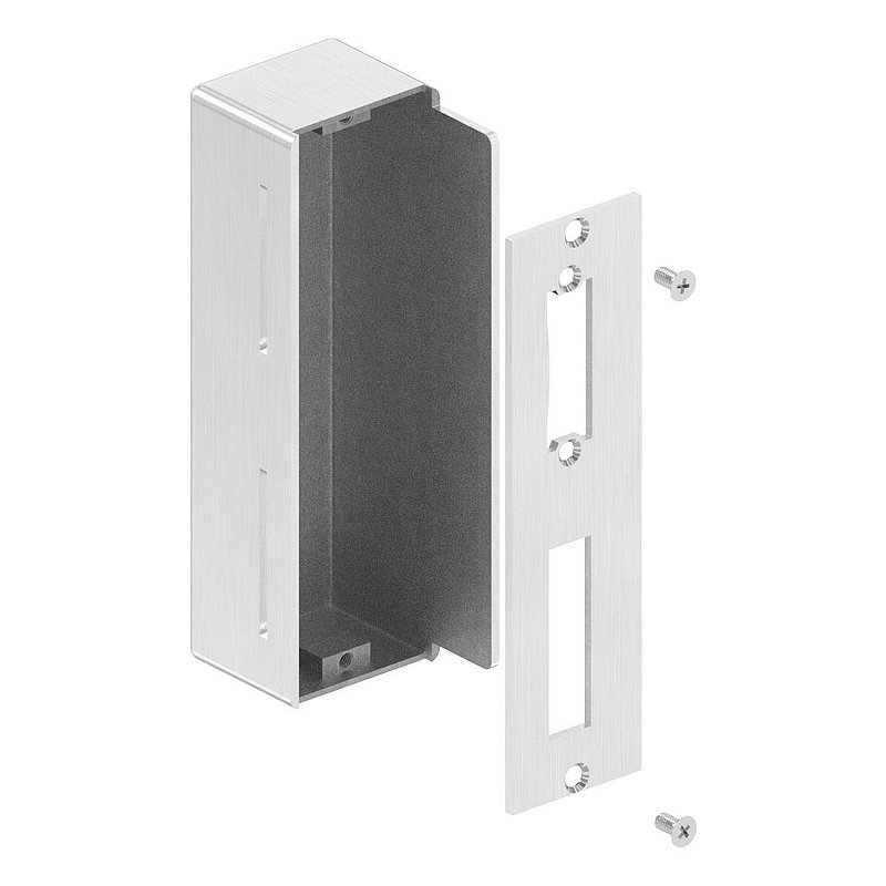 Gâche de serrure rectangulaire, acier inoxydable, avec entraxe 72mm, 50mm, V2A